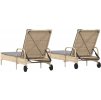 Zahradní lehátka s poduškami 2 ks polyratan [3261437] (Barva béžová a šedá)