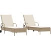 Zahradní lehátka s poduškami 2 ks polyratan [3261437] (Barva béžová a šedá)