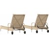 Zahradní lehátka s poduškami 2 ks polyratan [3261437] (Barva béžová a šedá)