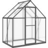 Skleník s podkladovým rámem 169x114x195 cm hliník [4005822] (Barva Stříbrná)