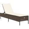 Zahradní lehátko s poduškou polyratan [4002720] (Barva Hnědá)