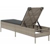 Zahradní lehátko s poduškou polyratan [4002720] (Barva Hnědá)