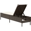 Zahradní lehátko s poduškou polyratan [4002720] (Barva Hnědá)
