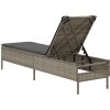 Zahradní lehátko s poduškou polyratan [4002720] (Barva Hnědá)