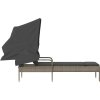 Zahradní lehátko se stříškou polyratan [368188] (Barva Černá)
