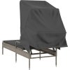 Zahradní lehátko se stříškou polyratan [368188] (Barva Černá)