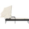 Zahradní lehátko se stříškou polyratan [368188] (Barva Černá)