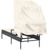 Zahradní lehátko se stříškou polyratan [368188] (Barva Černá)