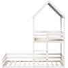 Patrová postel se střechou 90x190 cm masivní borové dřevo [3282397] (Barva Bílá)