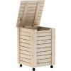 Koš na prádlo na kolečkách RANA 45x45x64 cm masiv borovice [4002325] (Barva Přírodní)