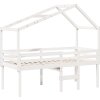 Patrová postel se střechou 80 x 200 cm borovice [3282056] (Barva Bílá)