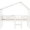 Patrová postel se střechou 80 x 200 cm borovice [3282056] (Barva Bílá)