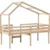 Patrová postel se střechou 80 x 200 cm borovice [3282056] (Barva Bílá)
