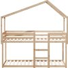 Patrová postel se střechou 75x190 cm borové dřevo [3282049] (Barva Přírodní)