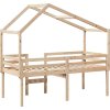 Patrová postel se střechou 90 x 190 cm borovice [3282059] (Barva Bílá)