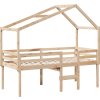 Patrová postel se střechou 90 x 200 cm borovice [3282052] (Barva Přírodní)
