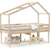 Patrová postel se střechou 90 x 200 cm borovice [3282052] (Barva Přírodní)