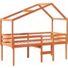 Patrová postel se střechou 90 x 200 cm borovice [3282052] (Barva Přírodní)