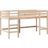 Patrová postel s žebříkem a střechou 90 x 190 cm borovice [3282074] (Barva Přírodní)
