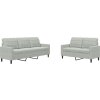 2dílná sedací souprava s poduškami samet [3278391] (Barva Světle šedá)