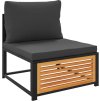 Zahradní pohovka bez područek s poduškami masivní akácie [367639] (Barva Antracitová)