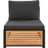 Zahradní pohovka bez područek s poduškami masivní akácie [367639] (Barva Antracitová)