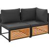 Zahradní pohovka s poduškami 2místná masivní akáciové dřevo [367642] (Barva Antracitová)