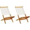 Zahradní židle 2 ks masivní akáciové dřevo a textil [367690] (Barva Krémová)