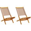 Zahradní židle 2 ks masivní akáciové dřevo a textil [367690] (Barva Krémová)