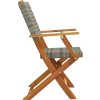 Skládací zahradní židle 8 ks polyratan a masivní dřevo [3214561] (Barva Šedá)