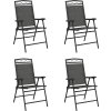 Skládací zahradní židle 4 ks melanž ocel a textilen [3157293] (Barva Šedá)