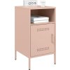 Noční stolek 36 x 39 x 68 cm ocel [843068] (Barva Růžová)