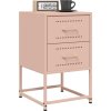 Noční stolky 2 ks 36 x 39 x 60,5 cm ocel [846461] (Barva Růžová)