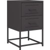 Noční stolek 36 x 39 x 60,5 cm ocel [846458] (Barva Černá)