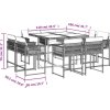 9dílný zahradní jídelní set s poduškami polyratan [3211735] (Barva Černá)