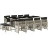 13dílný zahradní jídelní set s poduškami polyratan [3210983] (Barva Světle šedá)