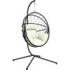 Závěsné křeslo vajíčko se stojanem ratan a ocel [4007404] (Barva Béžová)
