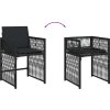 Zahradní křesla s poduškami 4 ks polyratan [365034] (Barva Černá a krémová)
