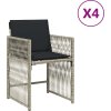 Zahradní křesla s poduškami 4 ks polyratan [365034] (Barva Černá a krémová)