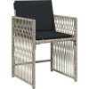 Zahradní křesla s poduškami 4 ks polyratan [365034] (Barva Černá a krémová)