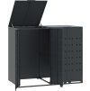 Box na 2 popelnice 138 x 79 x 117 cm ocel [3279977] (Barva Černá)