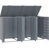Box na 3 popelnice 207 x 79 x 117 cm ocel [3279988] (Barva Šedá)