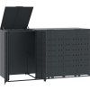 Box na 3 popelnice 207 x 79 x 117 cm ocel [3279988] (Barva Šedá)