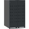 Box na 3 popelnice 207 x 79 x 117 cm ocel [3279988] (Barva Šedá)