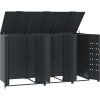 Box na 3 popelnice 207 x 79 x 117 cm ocel [3279988] (Barva Šedá)
