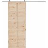 Posuvné dveře 80 x 208 cm masivní borové dřevo [850644] (Barva Přírodní)