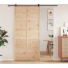 Posuvné dveře 100 x 208 cm masivní borové dřevo [850638] (Barva Přírodní)