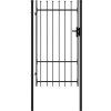 Plotová branka Boxtel jednokřídlé dveře s hroty nahoře ocel 1x1,75 m [145745] (Barva Černá)