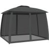 Altán s dvojitou střechou a stěnami 2,93x2,93m ocel [368449] (Barva Antracitová)