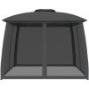 Altán s dvojitou střechou a stěnami 2,93x2,93m ocel [368449] (Barva Antracitová)